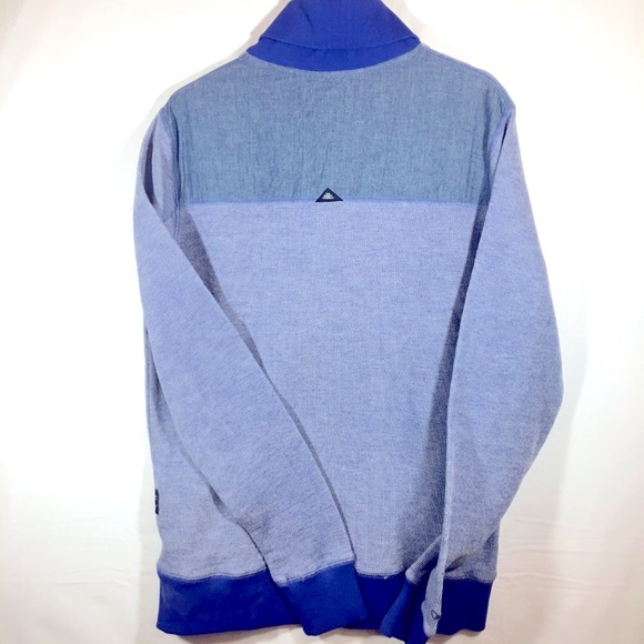 The Scifen Company Men's Large Blue Pull Over 3 Button Henley Sweater - Picture 4 of 10
